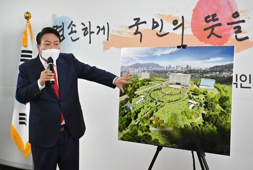 ▲韓國準總統尹錫悅在參選期間就承諾將不入主青瓦台,而是另找新地點安置總統辦公室。(圖/美聯社)