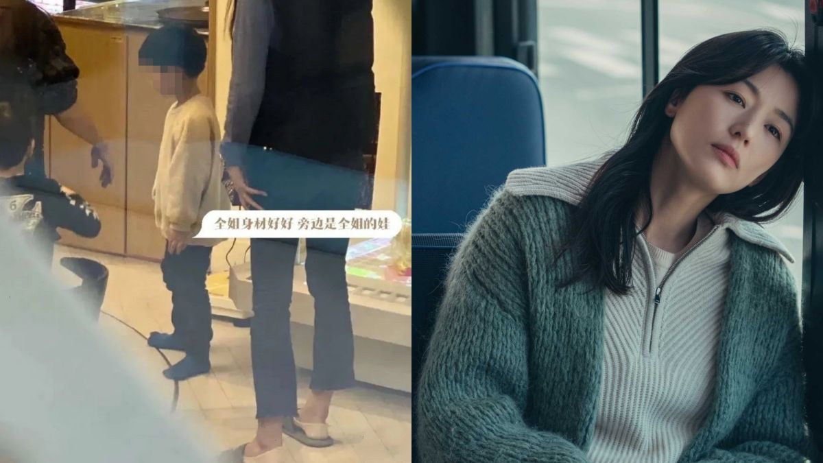 ▲全智賢（右）帶兒子出門被網友偶遇。（圖／tvN、微博）