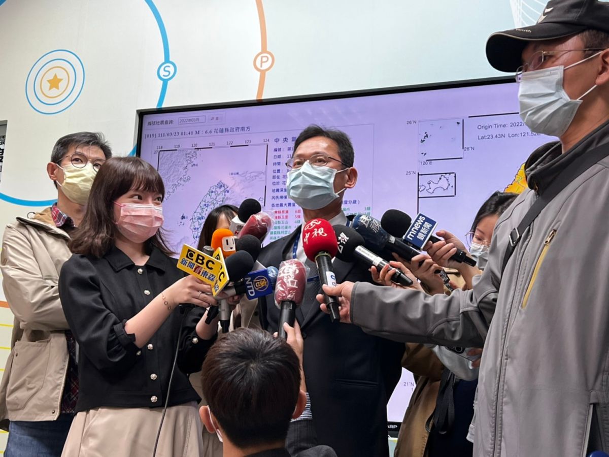 ▲中央氣象局地震測報中心主任陳國昌指出，這次323大地震只花12秒就發出國家級警報，有效替民眾爭取反應時間。（圖／張勵德攝）