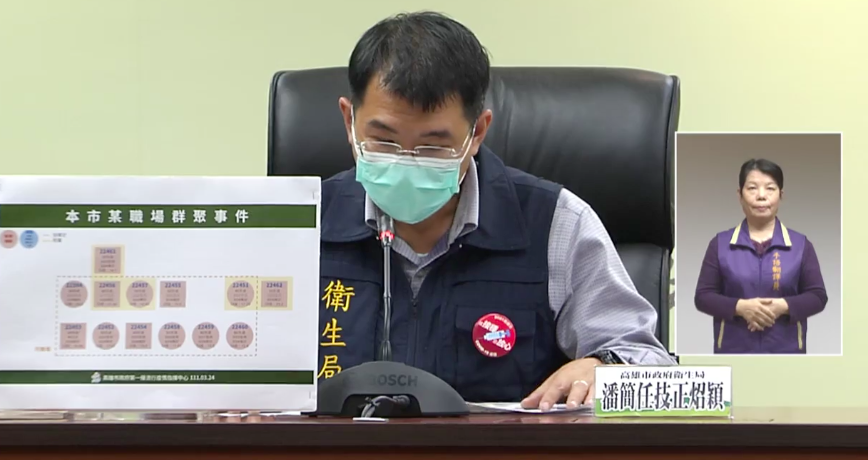 ▲高雄市衛生局技正潘炤穎說明高雄本土個案關聯與足跡。（圖／高雄市政府）