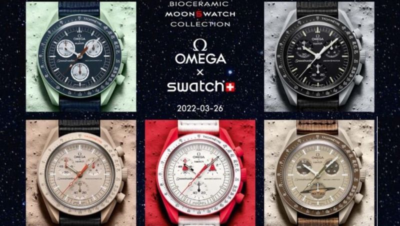 ▲SWATCH和OMEGA破天荒聯名推出Bioceramic登月錶系列，明（26）日全球同步上市，售價7900元，24日晚間香港、台灣專賣店已出現排隊人潮。（圖／取自網路）
