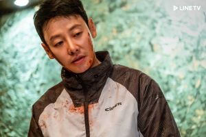 ▲《豬玀之王》金東旭變身殺人魔,向曾霸凌他的國中同學報復。(圖/LINE TV) ▲《豬玀之王》金東旭變身殺人魔,向曾霸凌他的國中同學報復。(圖/LINE TV)