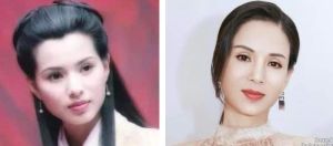 李若彤 ▲李若彤和27年前扮「小龍女」(左)的相貌變化不大。翻攝李若彤微博