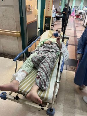 ▲李姓員警遭嫌犯開槍,腿部中彈送醫。(圖/翻攝畫面) ▲李姓員警遭嫌犯開槍,腿部中彈送醫。(圖/翻攝畫面)