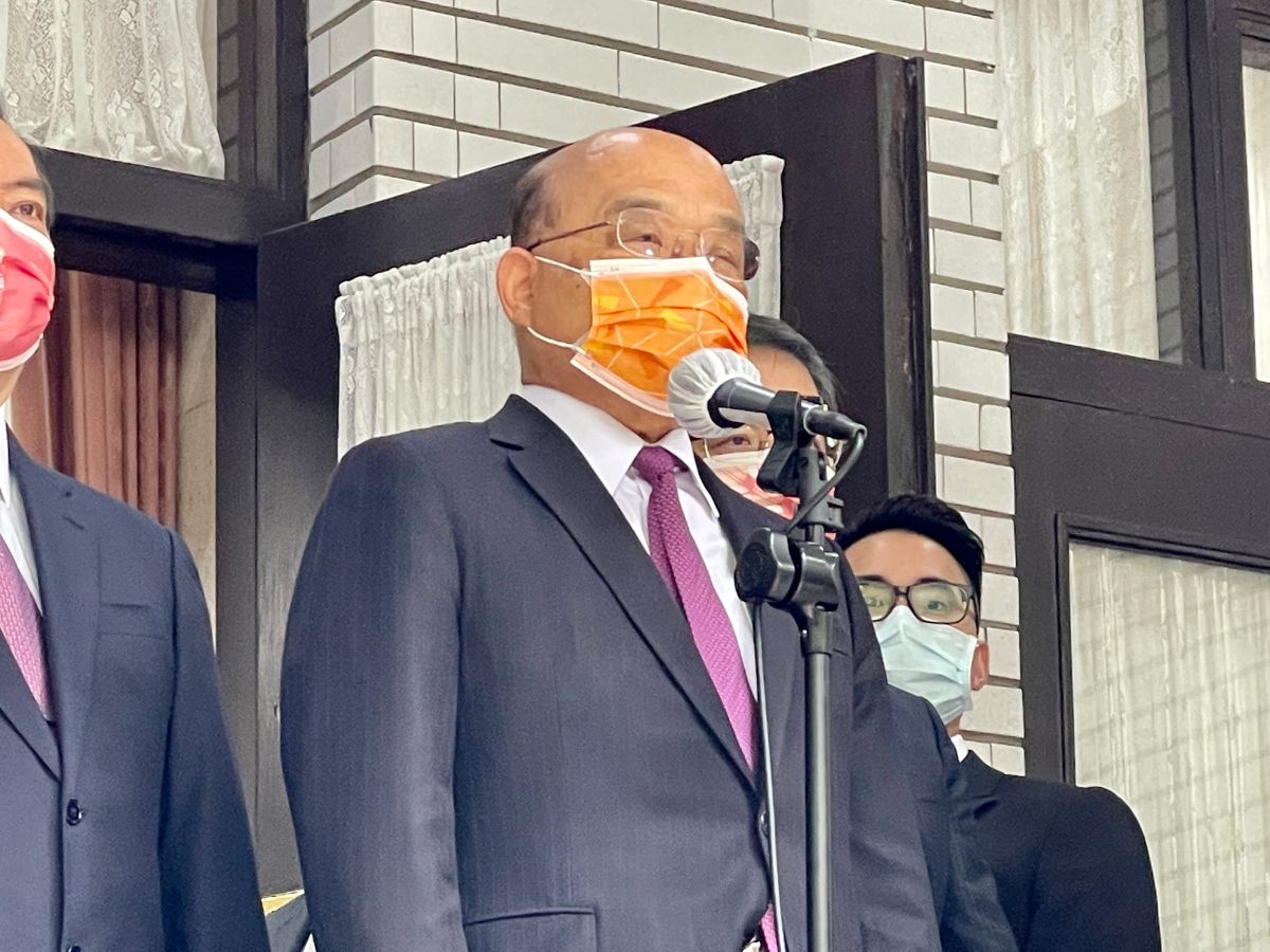 ▲行政院長蘇貞昌今（29）日受訪指出，一切要尊重中選會的運作跟決定。（圖／記者王敏旭攝，2022.03.29）