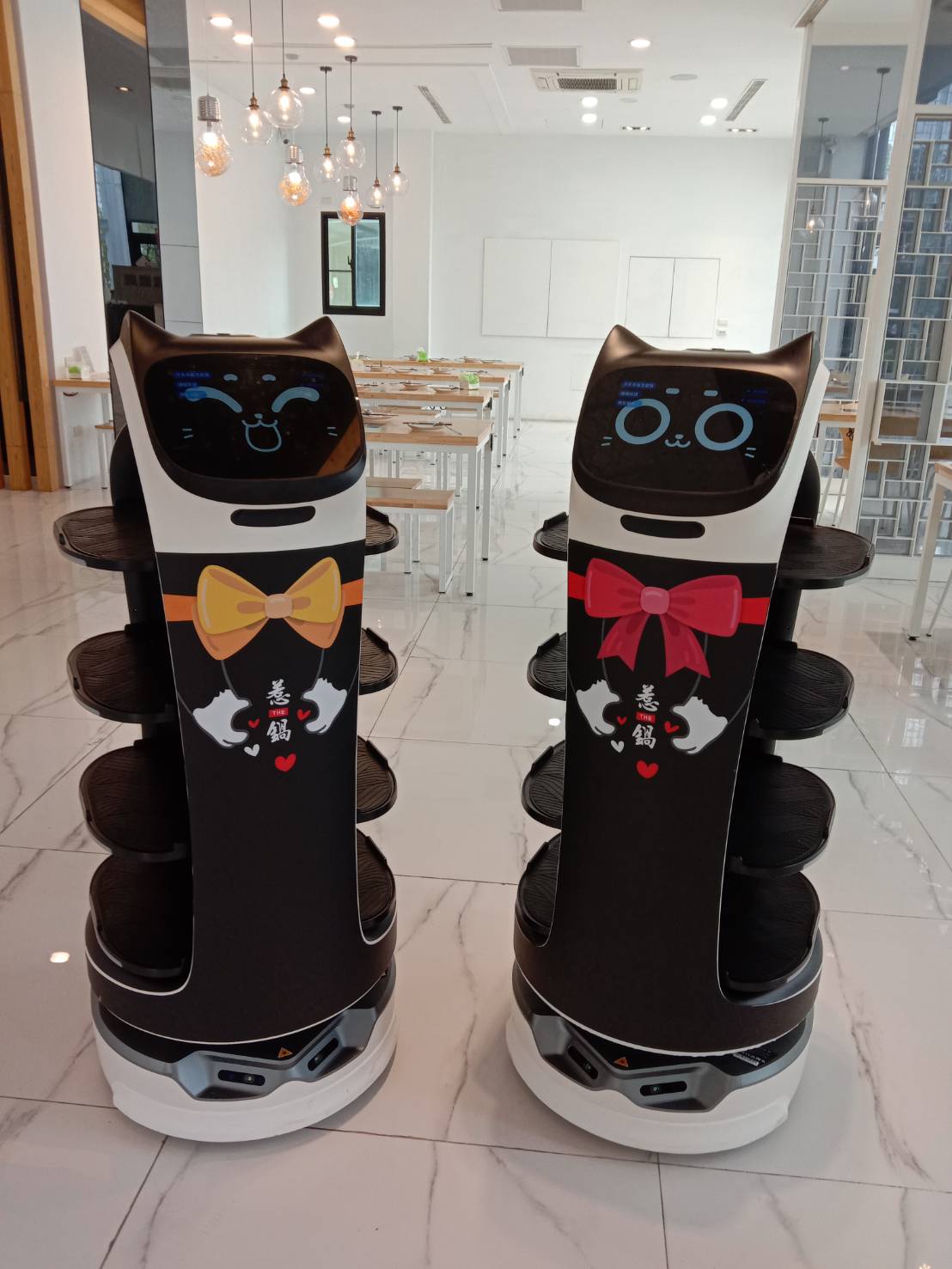 ▲很多客人更是專門來看「小惹、小鍋」這2個可愛的機器人。 (圖/業者提供)