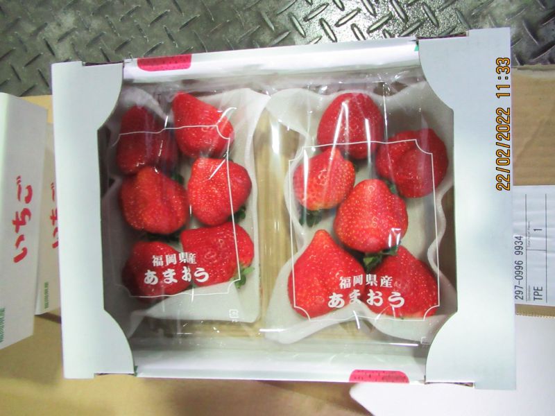 ▲日本草莓又被檢出有9批違規，其中一批被檢出殘留農藥克凡派0.11 ppm，是我國標準定量極限0.01ppm的11倍。（圖／食藥署提供）