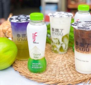 ▲泰國飲品「if椰子水」和「泰讚了」合作，推出3款聯名特調，每杯85元，並於全聯開賣1公升大罐裝if椰子水。（圖／業者提供）