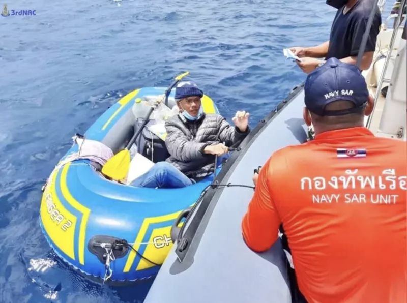 ▲37歲越南籍男子 Ho Hoang Hung在海上漂流18天後，被泰國海軍救援。（圖／翻攝自臉書）