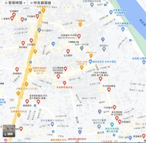 ▲有網友秀出手機截圖，直呼竹林路上超多藥局。（圖／Google Map）