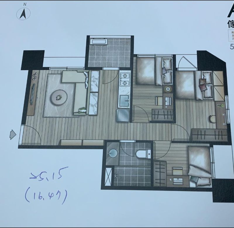 ▲有網友在臉書社團貼出建商預售屋的平面設計圖，指16坪室內空間可以隔出3房，讓不少網友嘖嘖稱奇。（圖／翻攝臉書社團《買房知識家》）