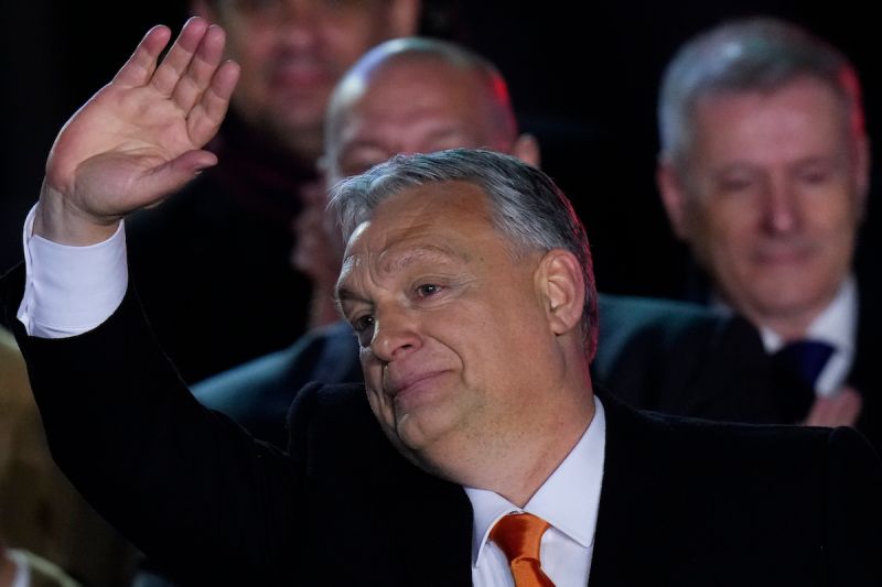 ▲匈牙利民族主義派總理奧班3日宣布在全國大選中贏得第四個任期。（圖／美聯社／達志影像）