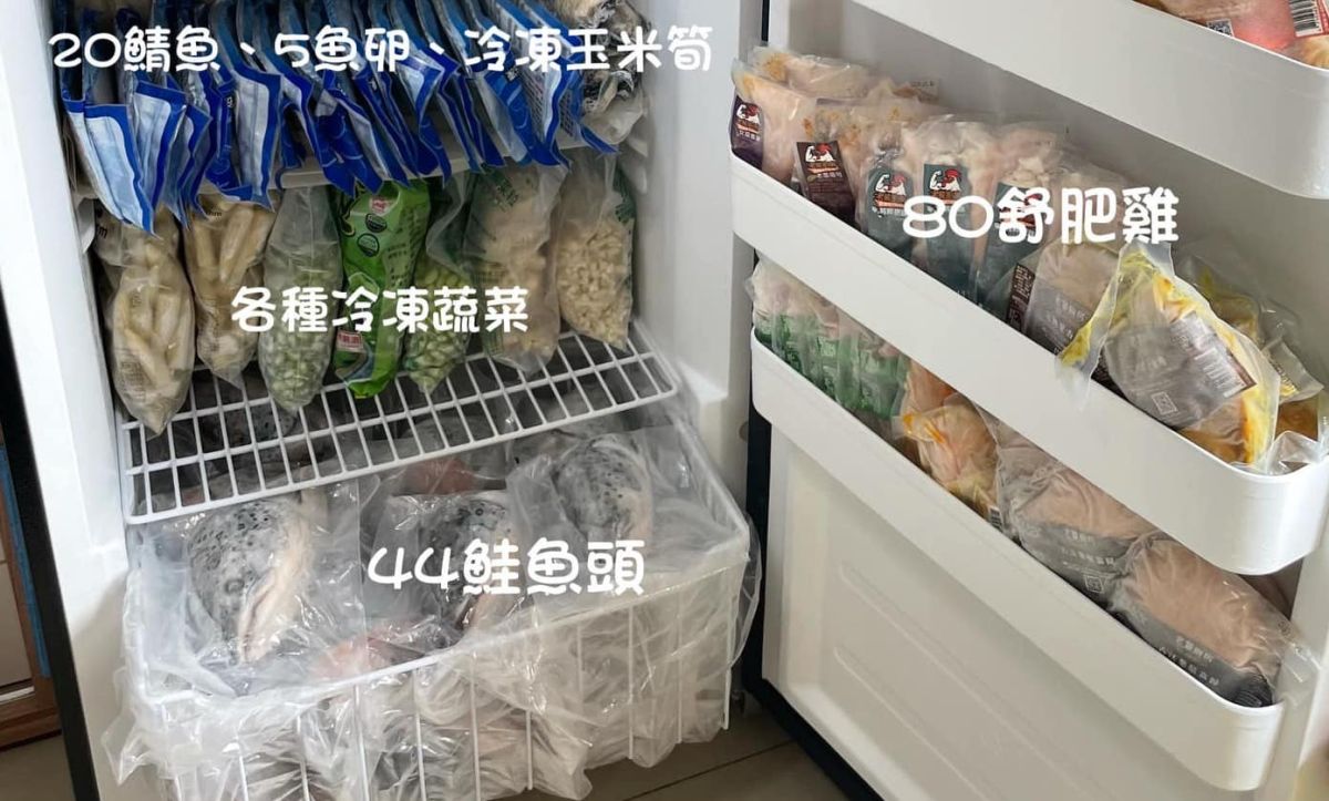 ▲有民眾分享，自己因為疫情，所以在家中囤了許多食材，而原PO的冰箱照片一曝光，引起眾人熱烈討論（圖／翻攝自爆廢公社）