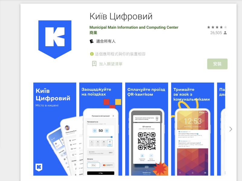 ▲烏克蘭IT官員透過手機應用程式「數位基輔」為民眾提供防空洞等資訊。（圖／翻攝自Google Play商店）