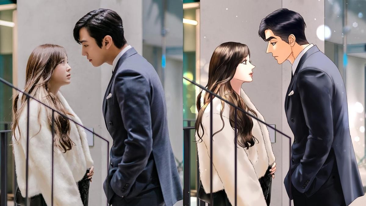 ▲連續劇《社內相親》改編自網路漫畫《我和社長相親相愛》，男女主角安孝燮、金世正神還原漫畫角色。（圖／取自SBS DRAMA臉書）