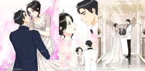 ▲▼《我和社長相親相愛》的主、副CP都有結婚。（圖／KAKAO WEBTOON）