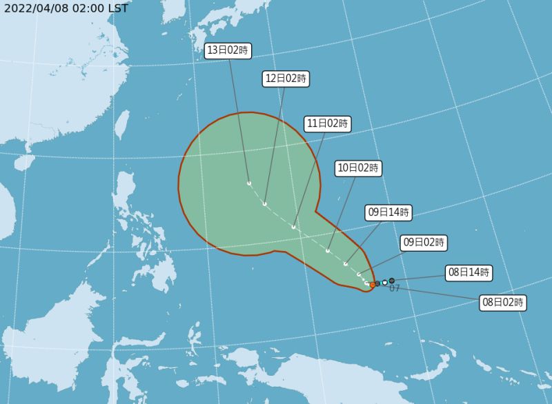 ▲今年第一號颱風「馬勒卡」估計要到明（9）晨才會生成。（圖／中央氣象局）