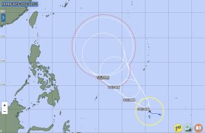 ▲今年第一號颱風馬勒卡今日上午8時生成，未來會持續朝西北移動後北轉。（圖／翻攝日本氣象廳官網）