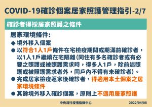 ▲確診個案居家照護管理指引（圖／指揮中心提供）