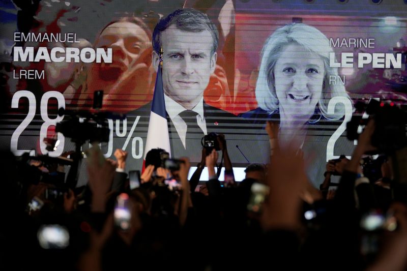 法國總統大選首輪預測：馬克宏與雷朋進入決選
