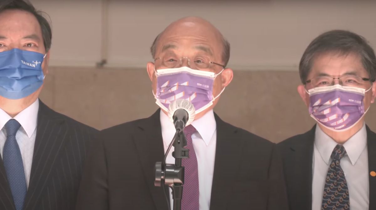 ▲行政院長蘇貞昌今（12）日表示，昨天所有同仁都沒有再發現有人確診。（圖／翻攝自行政院直播）
