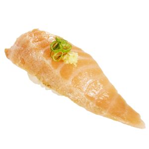▲炙燒大切鮭魚腹 NT$40元／1貫。（圖／台灣壽司郎提供）