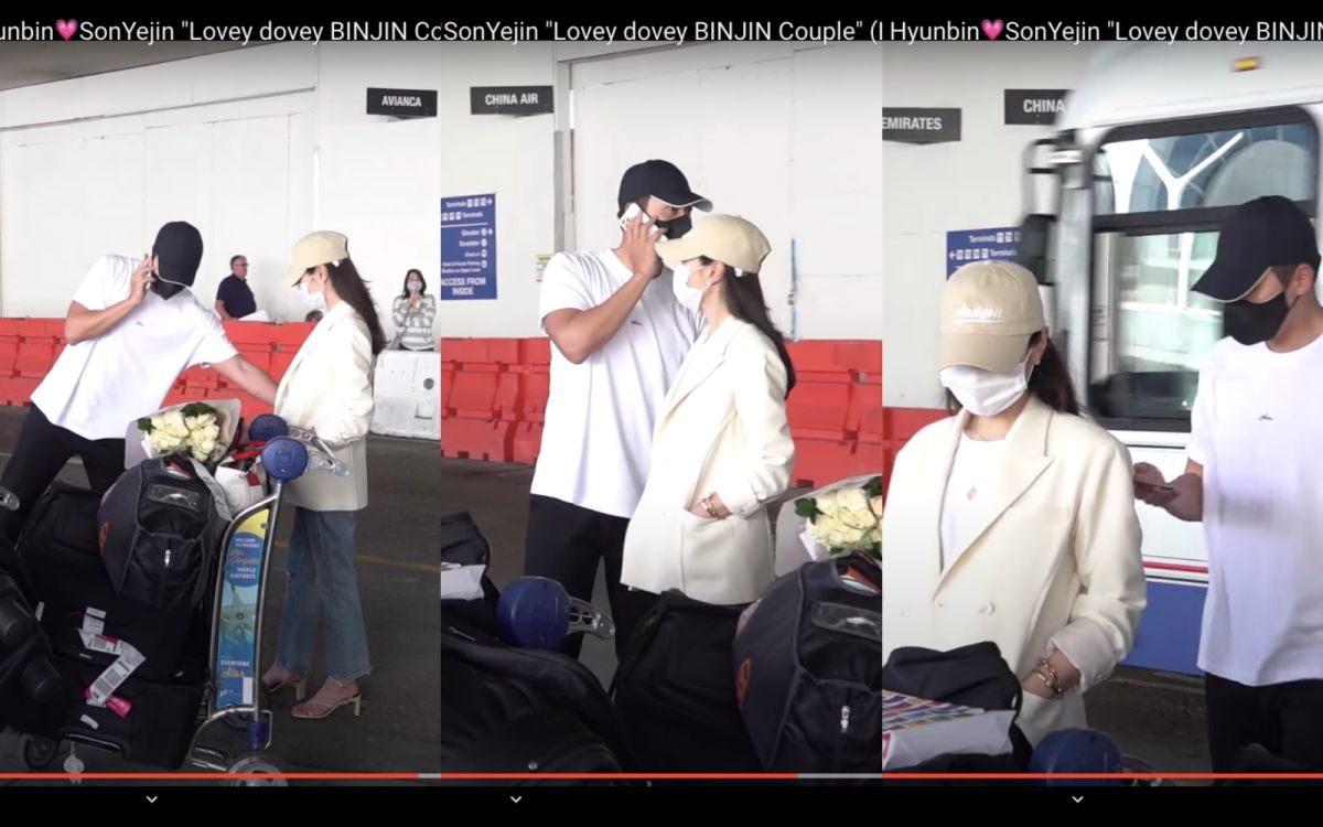 ▲玄彬擔心孫藝真被巴士撞到，霸氣護妻。（圖／디스패치 / Dispatch YouTube）