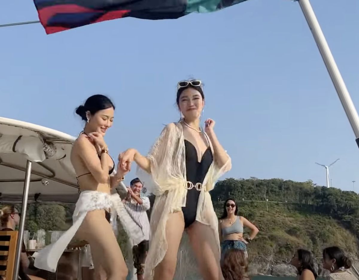 ▲在泰國留學的台灣女孩Jenny紀錄了在普吉島「HYPE Boat Club 」 高級船派對的生活，讓人一窺泰國「與病毒共存」的政策現況。 （圖／翻攝自影片）