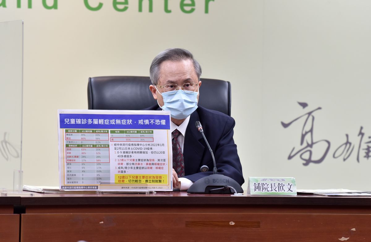 ▲高雄醫學大學附設醫院鍾飲文院長表示，兒童確診多屬輕症或無症狀，家長戒慎不恐懼，但仍不可輕忽。（圖／高雄市政府提供）