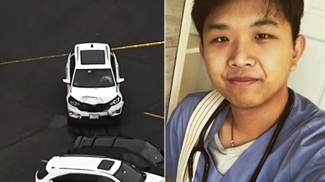 ▲美國哈佛博士、44歲的男子薛成海，在法院外停車軮對著現年23歲的外甥王聰連開6槍。（圖／翻攝自《Boston 25 News》）