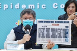 台北市長柯文哲預估每日確診將破萬,只求增加速度別太快。(圖/北市府提供) ▲台北市長柯文哲預估每日確診將破萬,只求增加速度別太快。(圖/北市府提供)