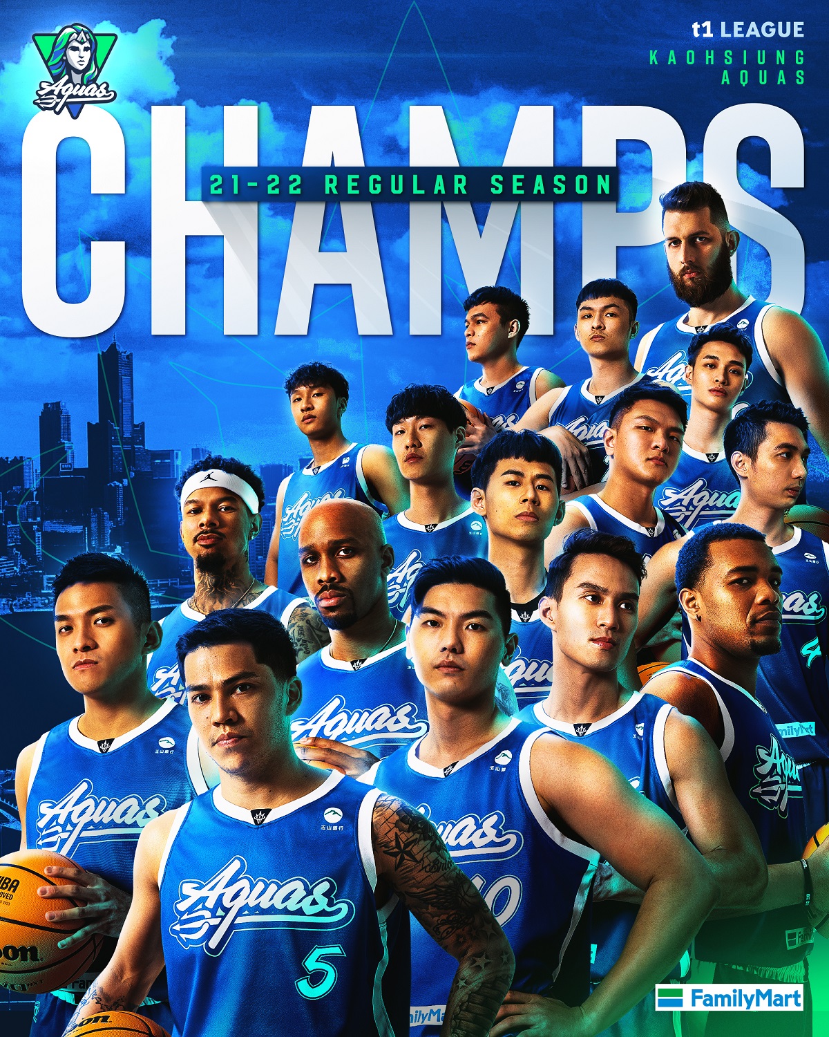 ▲高雄全家海神隊勇奪t1聯盟例行賽第一。（圖／高雄全家海神提供）