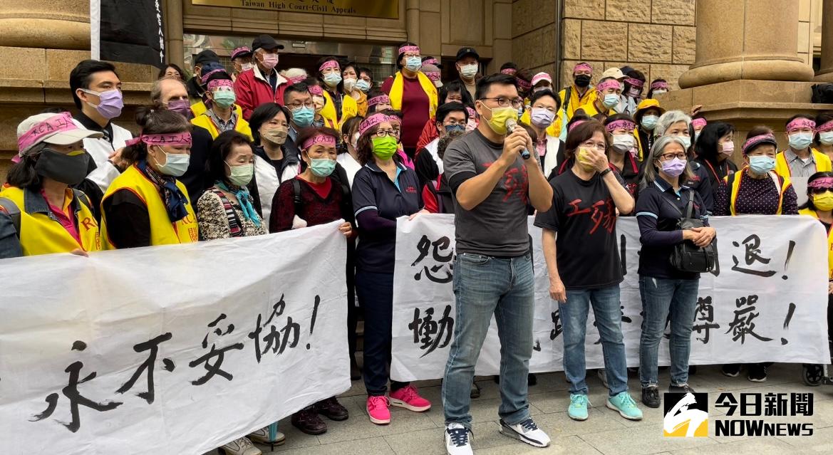 ▲工傷協會專員賀光卍與RCA自救會。（圖／記者潘千詩攝，2022.4.21）