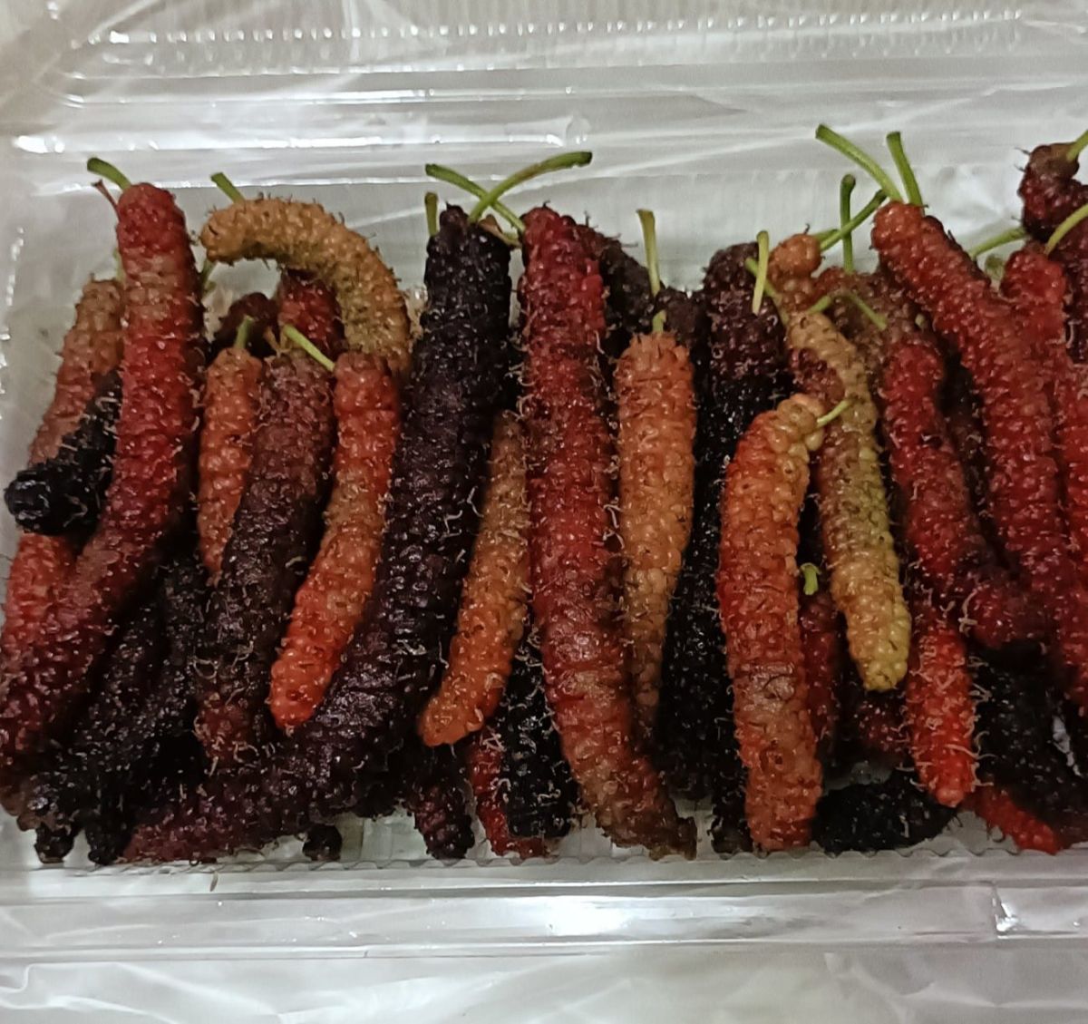 ▲就有網友曬出一盒超像「毛毛蟲」的水果，立刻讓不少老饕懷念直呼。（圖／翻攝《爆廢公社》）