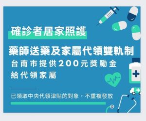 ▲台南將啟動居家照護雙軌制！家屬幫代領藥「獎勵金200元」。（圖／台南市政府提供）