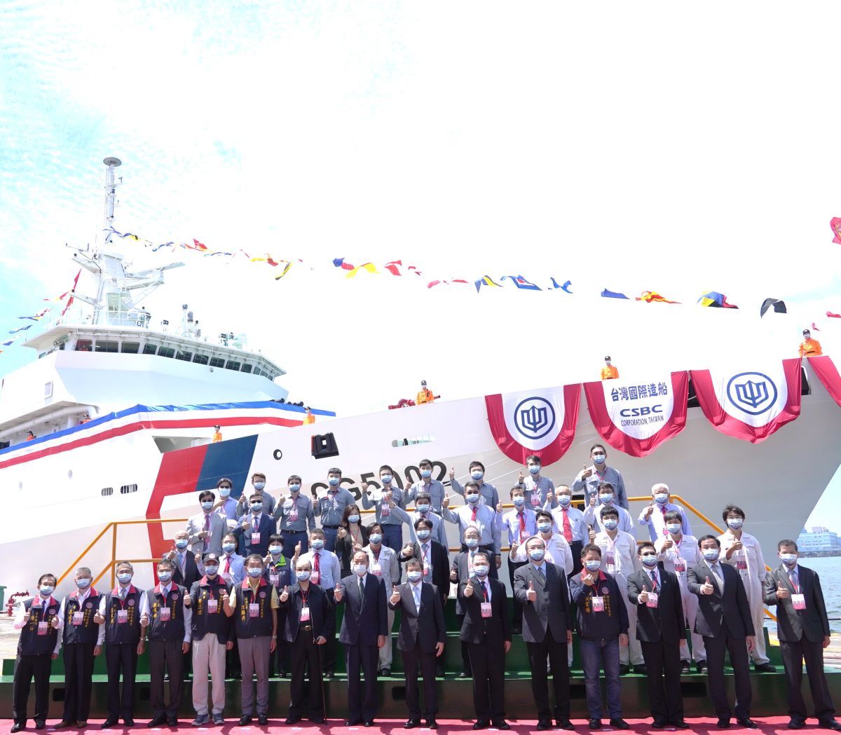 ▲台灣國際造船公司承造行政院海洋委員會海巡署艦隊分署4千噸級新竹號巡防艦交艦。(圖／記者黃守作攝，2022.04.22)