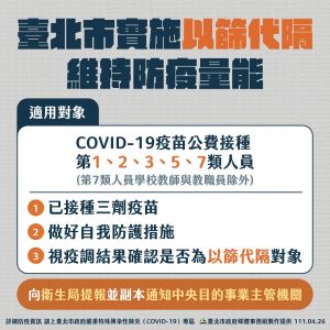 ▲台北市政府26日公布「以篩代隔」相關實行細節。（圖／台北市政府提供）