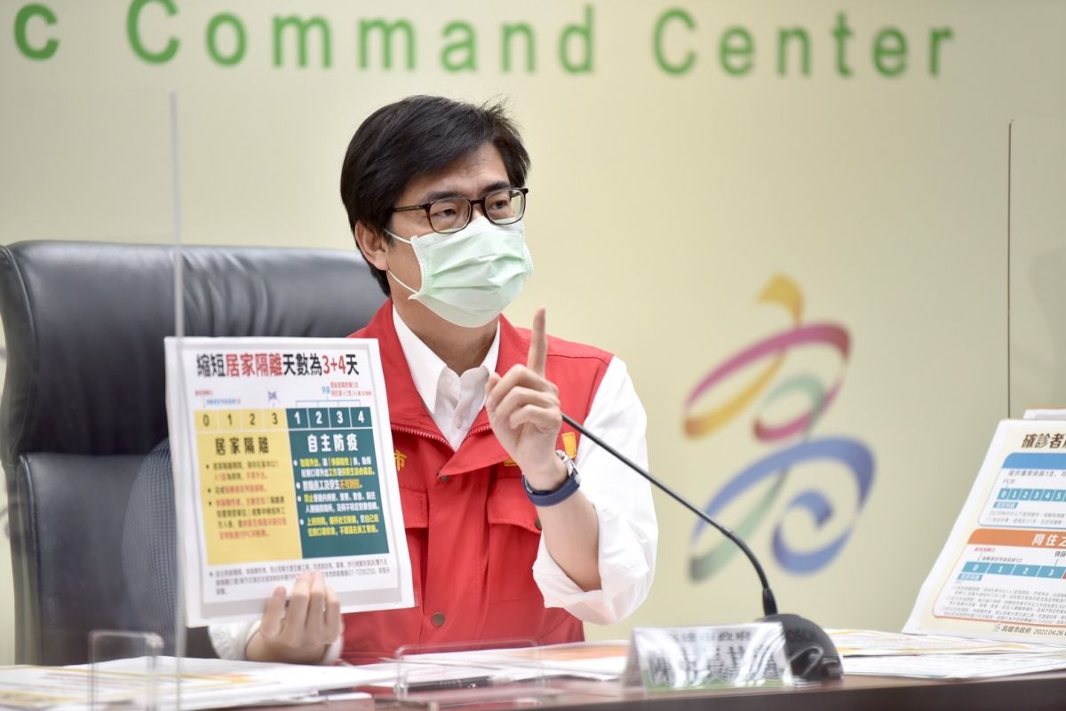 ▲針對居隔新措施陳其邁表示，市府將發給居隔者5支快篩試劑，同住家人1支快篩試劑。（圖／高市府提供）