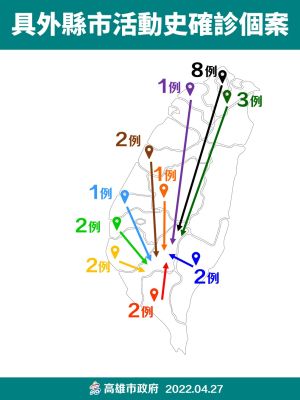 ▲具外縣市活動史確診個案。（圖／高市府提供）