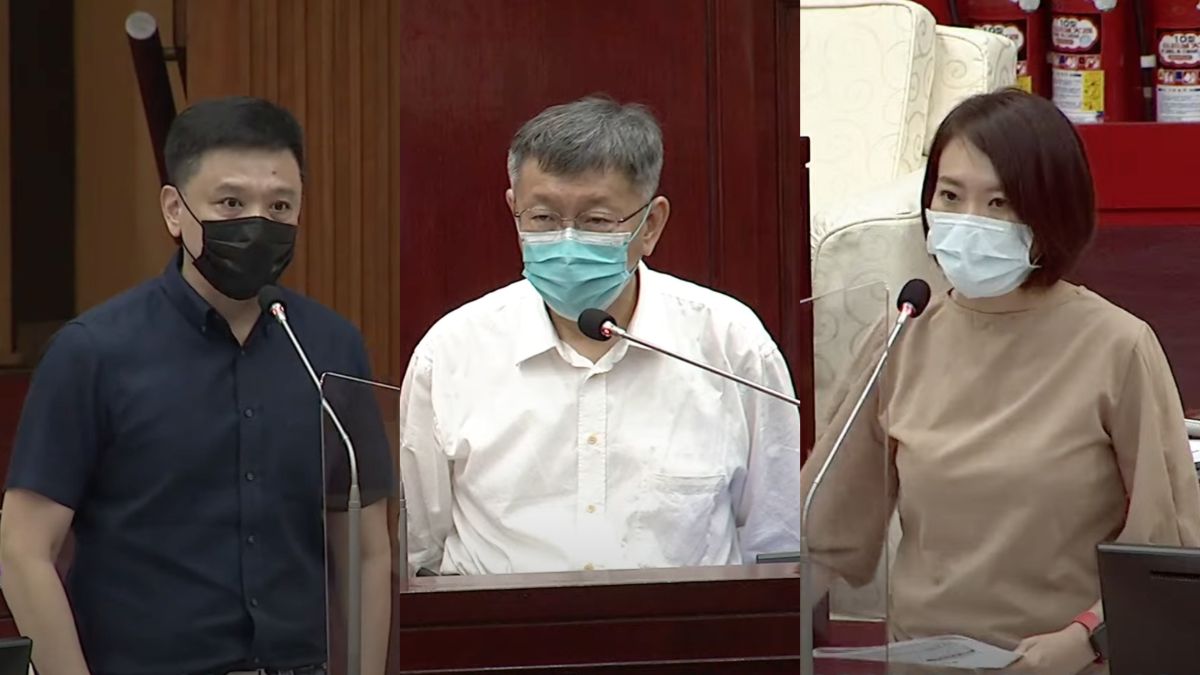 ▲台北市長柯文哲26日提出「軟性封城」的說法，27日在議會備詢時遭到民進黨台北市議員洪健益以及簡舒培批評。（圖／翻攝台北市議會直播系統）