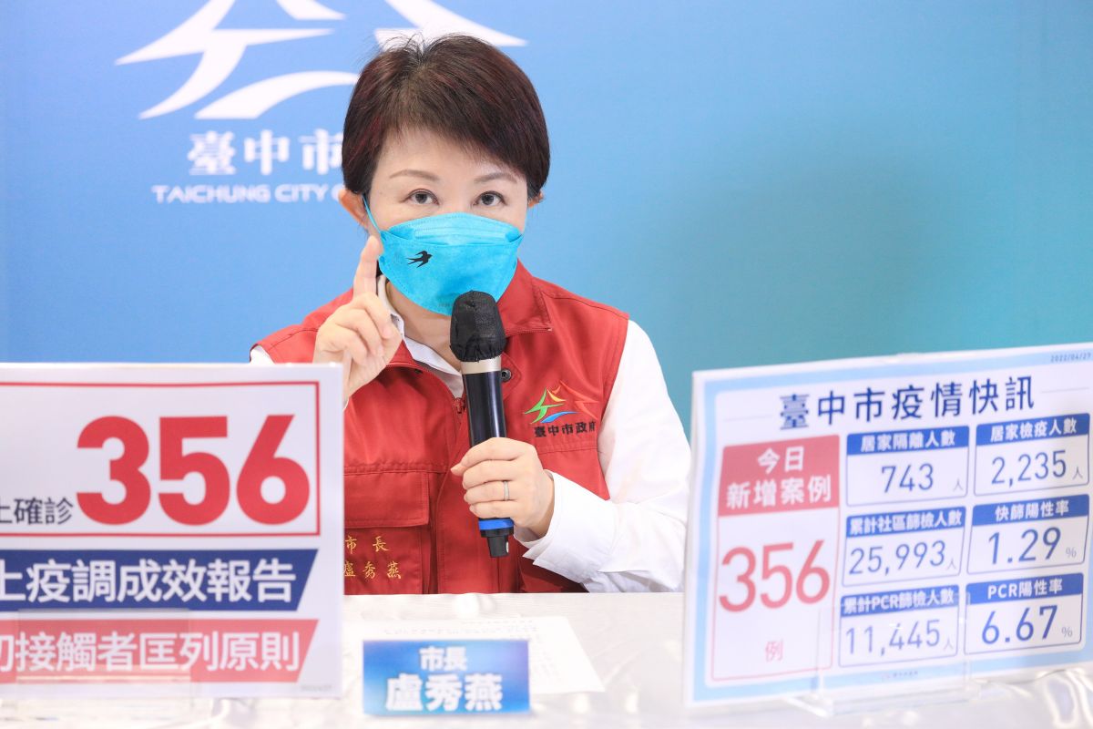 ▲一次解區隔6千多人，市長盧秀燕透露，市府防疫同仁對她說「很想哭」。（圖／台中市政府提供，2022.04.27）