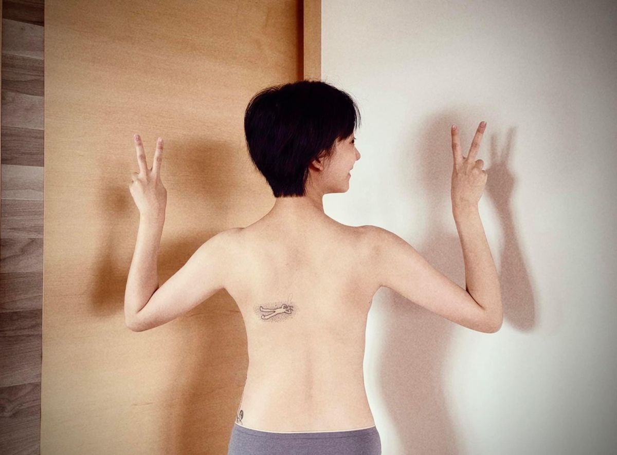 ▲孟耿如懷孕身形纖瘦。（圖／翻攝孟耿如臉書）