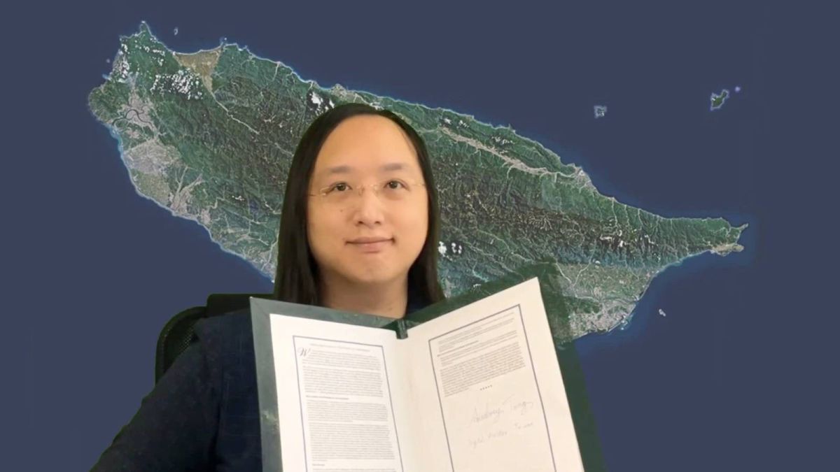 ▲美國與包括台灣在內的50多個合作夥伴昨天共同宣布「未來網際網路宣言」，政務委員唐鳳代表台灣簽署。（圖／翻攝唐鳳臉書）