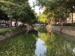 新竹市護城河 ▲新竹市長林智堅執政7年多來,城市形象大幅改變,在地景觀吸引不少遊客前往,在地人也對此讚譽有加。(圖/記者黃宣尹攝)