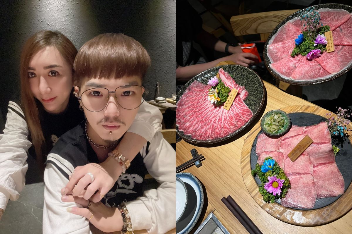 ▲罔腰（左圖左）跟老公楊先生去吃火鍋，一餐噴掉2萬元。（圖／翻攝罔腰FB）