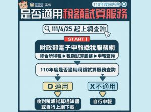 ▲今年綜所稅申報是否適用稅額試算服務，可先上網查詢。（圖／財政部提供）