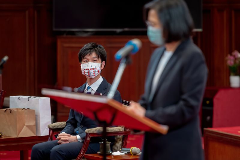 ▲總統蔡英文於總統府內接見日本自民黨青年局訪團。(圖/總統府提供)