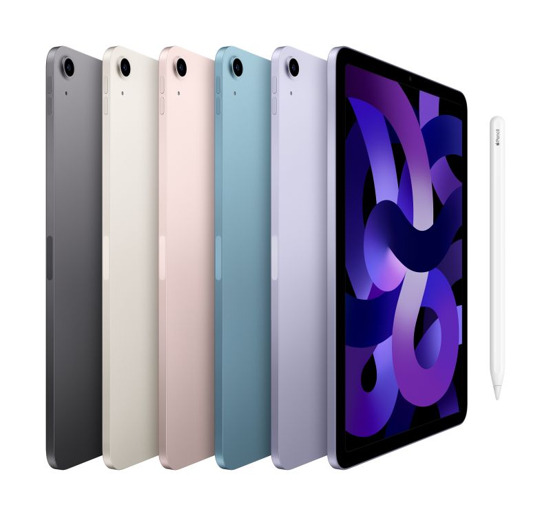 ▲ iPad Air 5 有5款顏色可選擇。(圖／廠商提供)