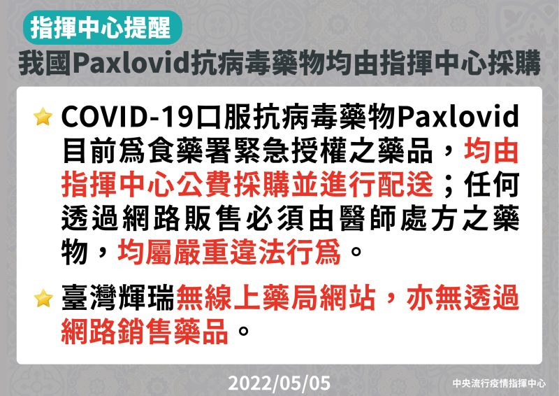 ▲羅一鈞提到，近期網路上有販售或兜售口服抗病毒藥物網站，已嚴重違反藥事法。（圖／指揮中心提供）