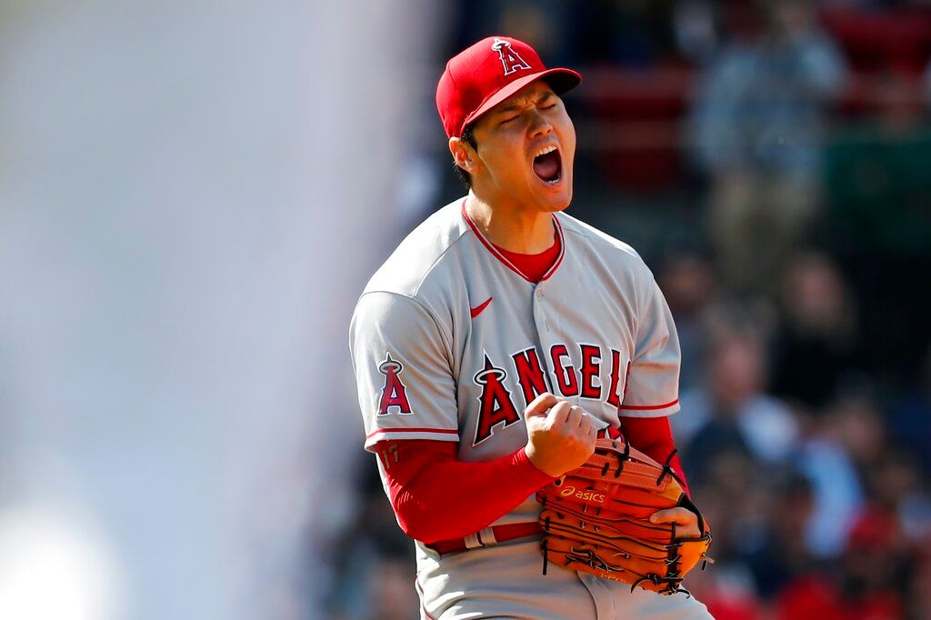 ▲大谷翔平狂吼。（圖／美聯社／達志影像）